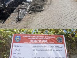 Proyek Saluran drainase Desa Peleyan diduga menggunakan material Illegal