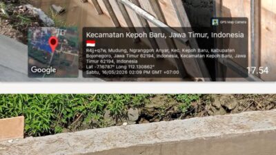 Dugaan Pengecoran Asal Jadi, Proyek TPT Jalan Gunungsari–Kepohbaru Rp373 Juta Disorot: Cor Diduga Dicetak di Tengah Genangan, Hasil Kini Mulai Keropos