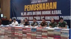 Lebih dari 10 Juta Batang Rokok Ilegal Dimusnahkan, Bojonegoro Pertegas Komitmen Lindungi Penerimaan Negara