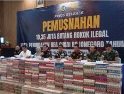 Lebih dari 10 Juta Batang Rokok Ilegal Dimusnahkan, Bojonegoro Pertegas Komitmen Lindungi Penerimaan Negara