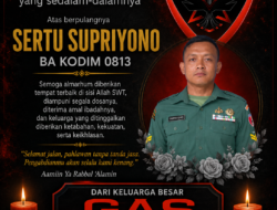 Keluarga Besar GAS Sampaikan Duka Mendalam atas Wafatnya Sertu Supriyono,Ba Kodim 0813 Bojonegoro