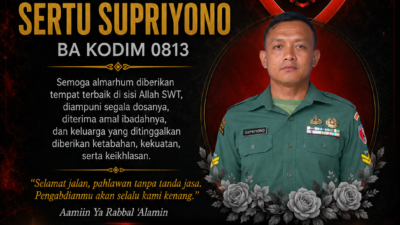 Keluarga Besar GAS Sampaikan Duka Mendalam atas Wafatnya Sertu Supriyono,Ba Kodim 0813 Bojonegoro