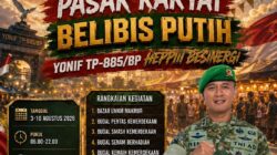 HUT Ke-1 Yonif TP-885/Belibis Putih Digelar Meriah, Budal Pasar Rakyat Dorong UMKM dan Semangat Kemerdekaan