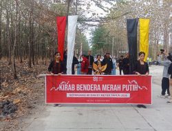 Merah Putih Membentang 80 Dan 81 Meter, Warga Kampung Samin Margomulyo Teguhkan Semangat Kebangsaan