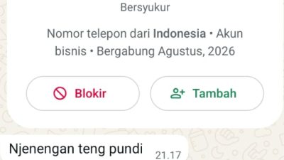 PEMBERITAHUAN: Waspada Akun WhatsApp yang Mengaku sebagai Bambang, Kepala Desa Suwaloh Balen Bojonegoro
